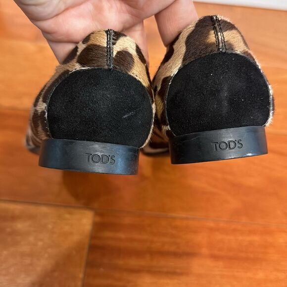 Tod’s Pony-style calfskin leopard print pointed Toe ballet flat Size 36 - Picture 5 of 11